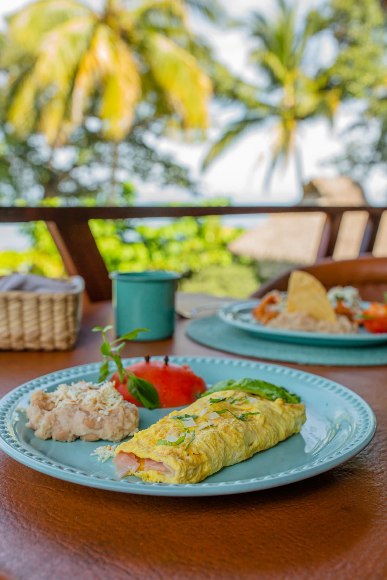 Breakfast prepared by the chef at Amaca Beach Retreat