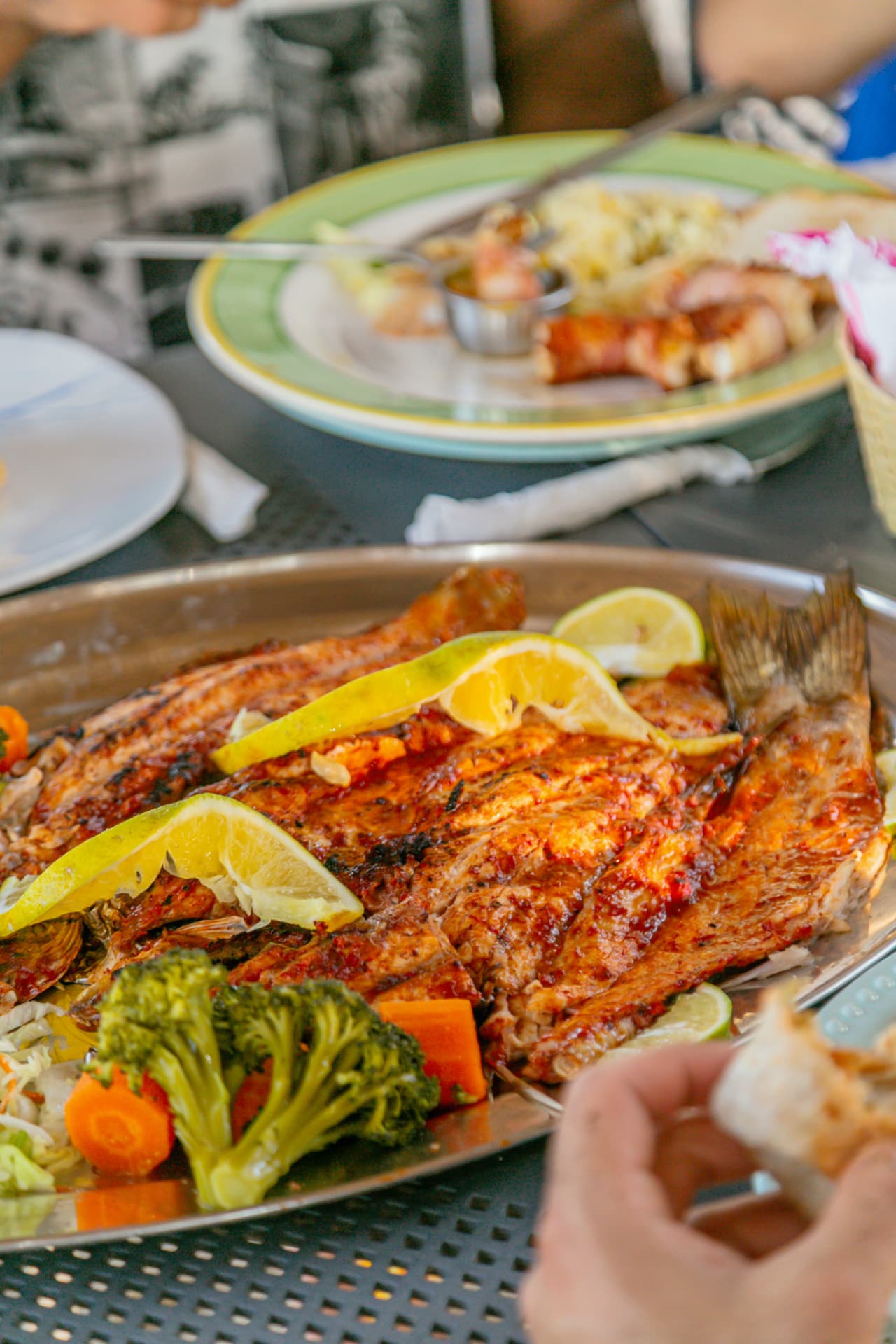 Whole fish a la talla served at the Amaca Beach kitchen
